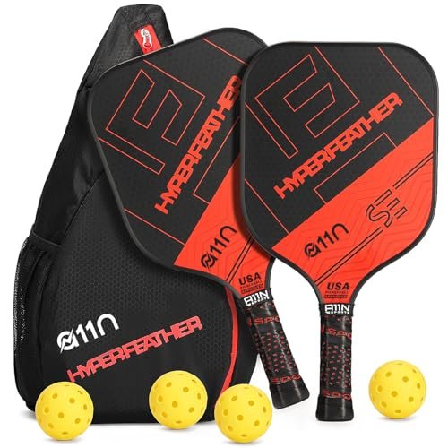 7 Best Pickleball Paddle Sets - A11N graphite pickleball paddle set of 2 in red with sling bag and balls