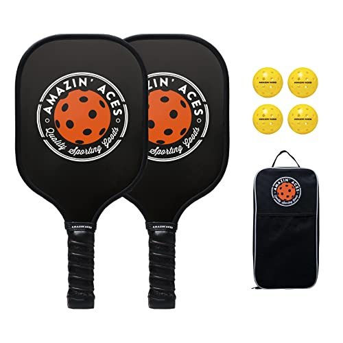 7 Best Pickleball Paddle Sets - Amazin' Aces graphite pickleball paddle set with paddle covers and accessories