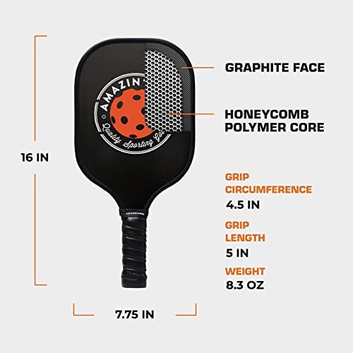 Amazin' Aces paddle with cover and pickleball bag