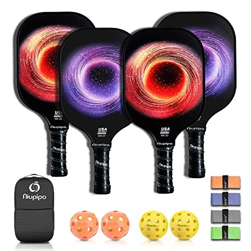niupipo Pickleball Paddles Set of 2 with balls and bag