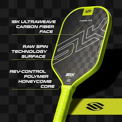 Selkirk SLK Halo Control Max pickleball paddle, face close-up