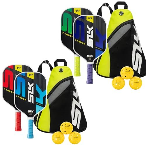 7 Best Pickleball Paddle Sets - Selkirk Sport SLK Neo pickleball paddle set of 4 in red, blue, green, and purple