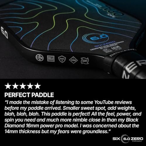 Six Zero Black Opal 14mm paddle face texture close-up